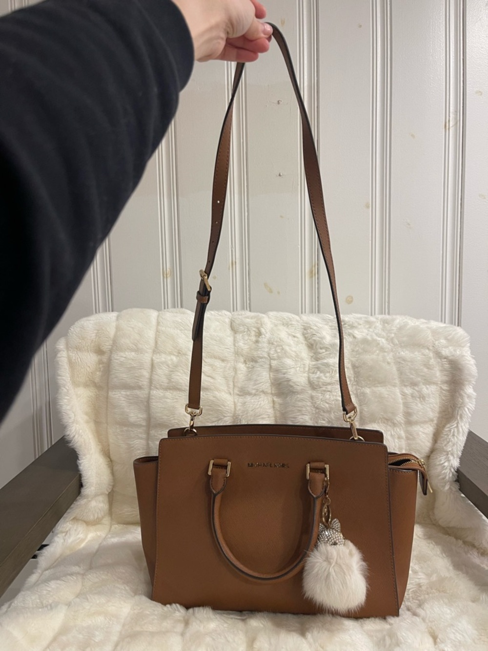 2013 Michael Kors Cognac Saffiano Satchel - Picture 7 of 7